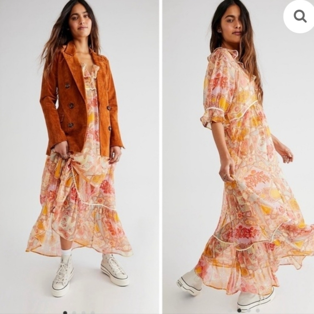 FREE PEOPLE CARMELLA FLORAL MAXI DRESS. SIZE X-SMALL.